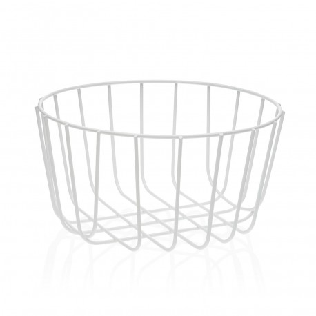 WHITE  ROUND FRUIT BASKET