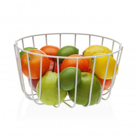 WHITE  ROUND FRUIT BASKET