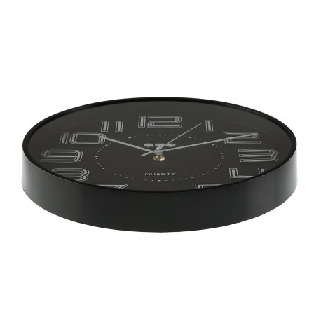 RELOJ DE PARED NEGRO 30CM DIA.