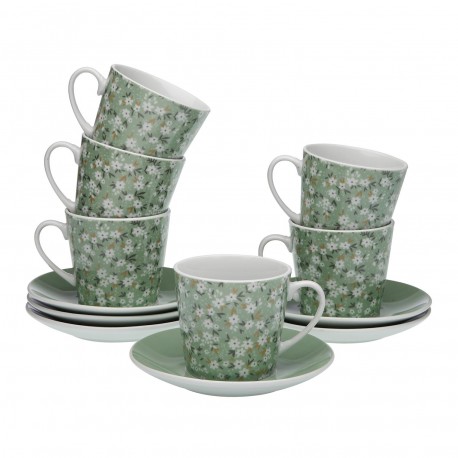 SET 6 TEA CUPS WITH PLATE