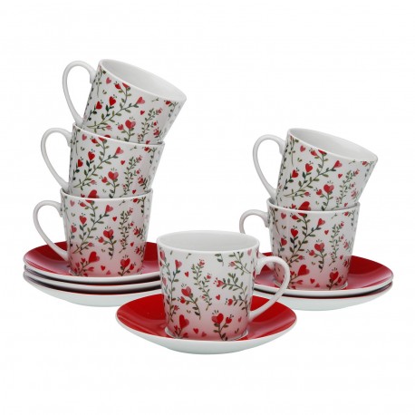 SET 6 TEA CUPS WITH PLATE