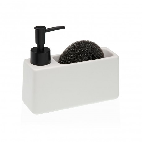 WHITE SPONGE AND SOAP HOLDER