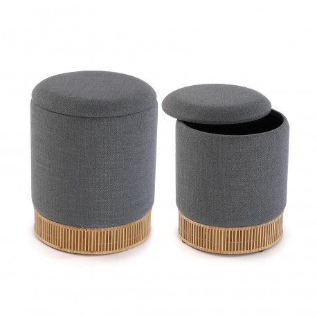 SET 2 ROUND OTTOMAN