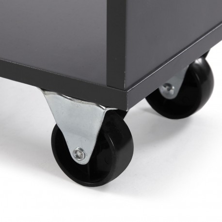 GREY 3-SHELF WHEELED TROLLEY