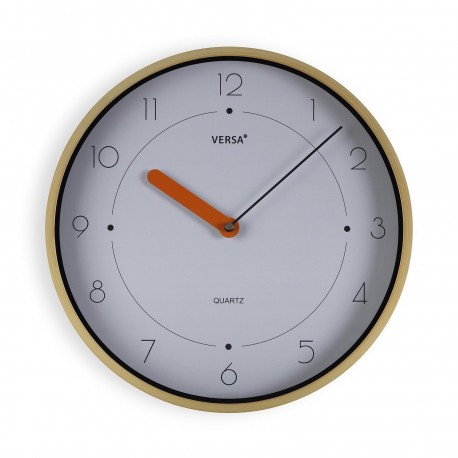30CM WHITE AND WOOD KITCHEN CLOCK