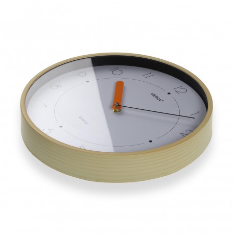 30CM WHITE AND WOOD KITCHEN CLOCK