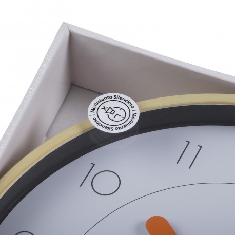 30CM WHITE AND WOOD KITCHEN CLOCK