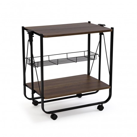 BLACK WHEELED FOLDING TROLLEY