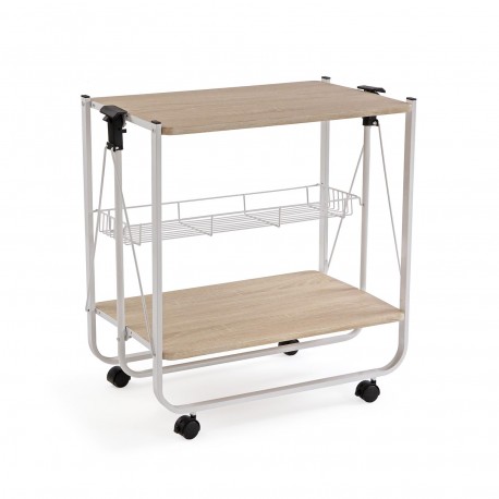 WHITE WHEELED FOLDING TROLLEY