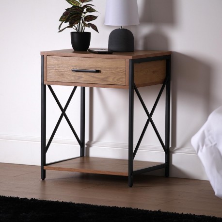BEDSIDE TABLE WITH 2 DRAWERS
