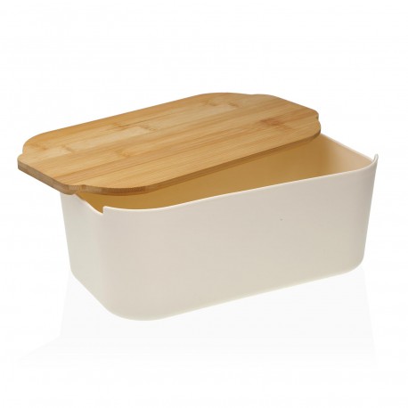 WHITE BREAD BIN WITH CUTTING BOARD