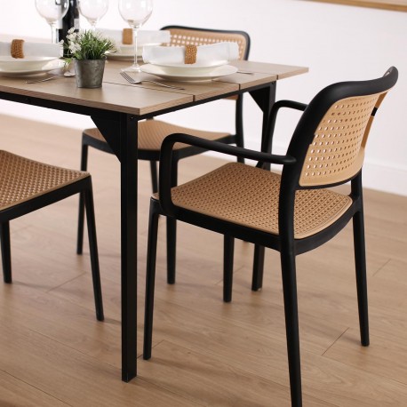 VENUS BLACK ARMREST CHAIR