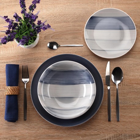 LEANNE DARK BLUE 18-PIECE DINNER SET