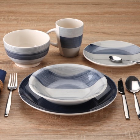 LEANNE DARK BLUE 18-PIECE DINNER SET