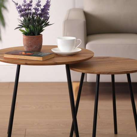 SET OF TWO SIDE TABLES
