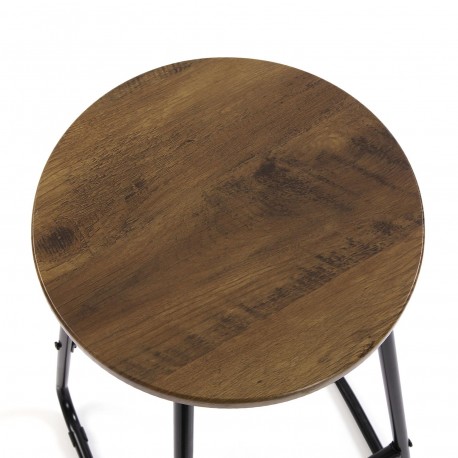 DARK TABLE AND 2 STOOLS SET