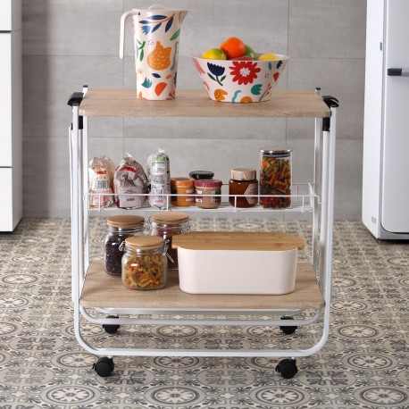 WHITE WHEELED FOLDING TROLLEY