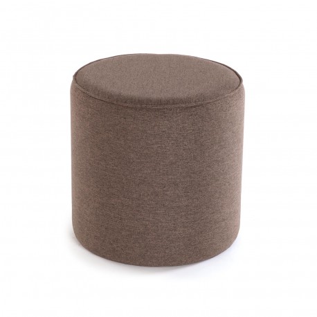 BROWN POUFFE AND TABLE