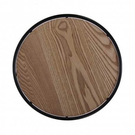 BROWN POUFFE AND TABLE