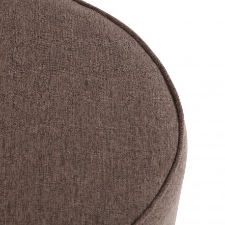 BROWN POUFFE AND TABLE