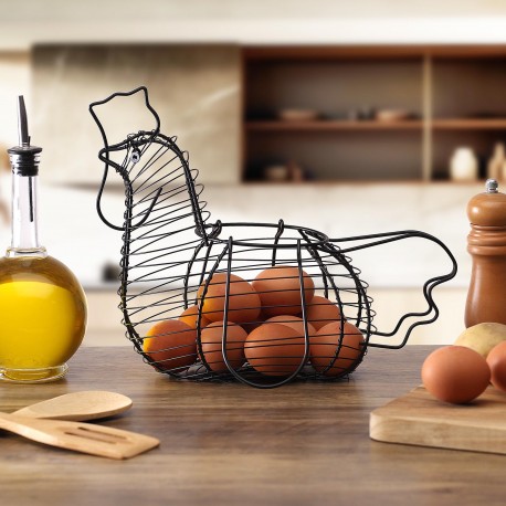 BLACK HEN-SHAPED EGG HOLDER