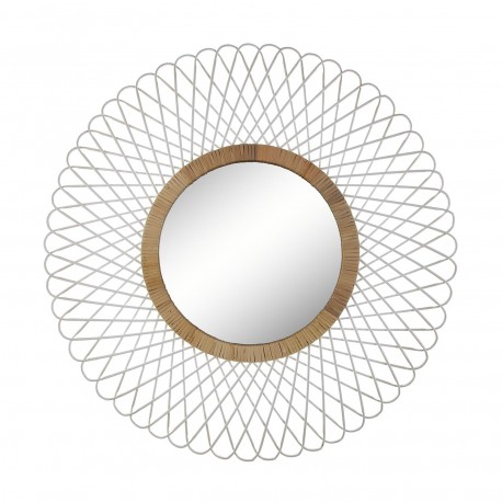 ROUND WHITE SPIRAL MIRROR