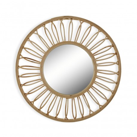ROUND RATTAN MIRROR