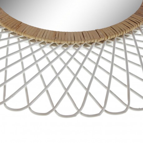 ROUND WHITE SPIRAL MIRROR
