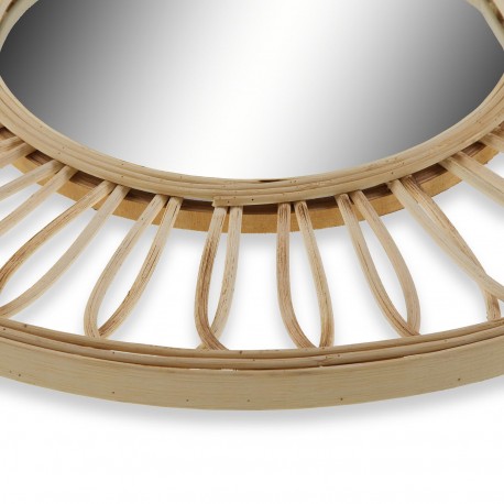 ROUND RATTAN MIRROR