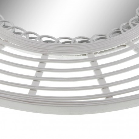 ROUND WHITE BAMBOO MIRROR
