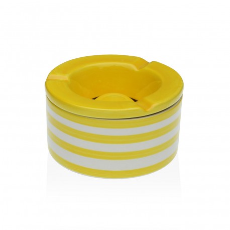 YELLOW STRIPED ASHTRAY