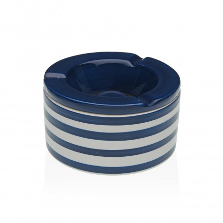 NAVY BLUE STRIPED ASHTRAY
