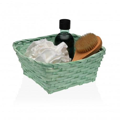 GREEN SQUARE BASKET 20CM