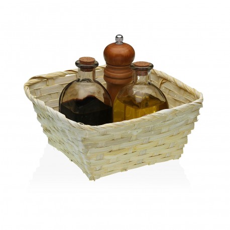 YELLOW SQUARE BASKET 20CM