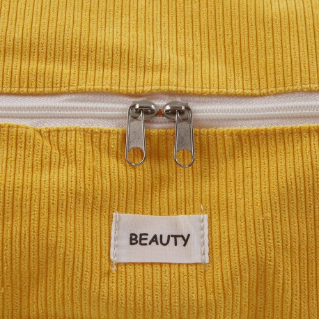 MEDIUM YELLOW CORDUROY STORAGE BOX