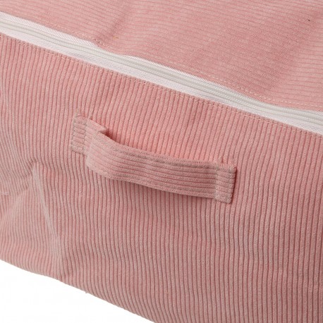 MEDIUM PINK CORDUROY STORAGE BOX