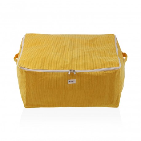 LARGE YELLOW CORDUROY STORAGE BOX