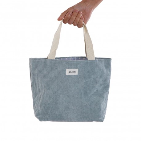 BLUE CORDUROY BAG