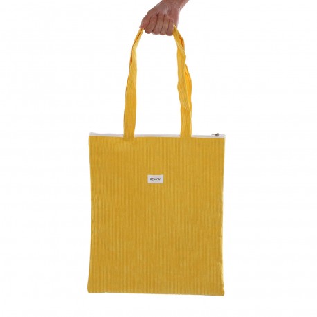 YELLOW CORDUROY HANDBAG