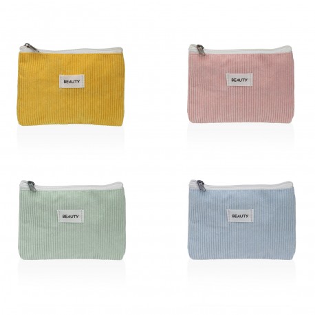 YELLOW CORDUROY VANITY CASE 17X12CM