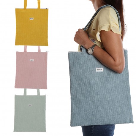 YELLOW CORDUROY HANDBAG