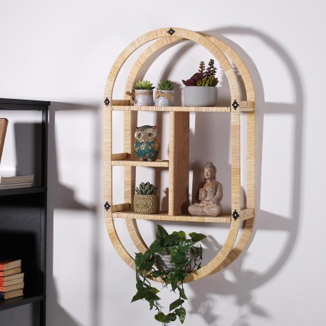 OVAL RATTAN SHELF