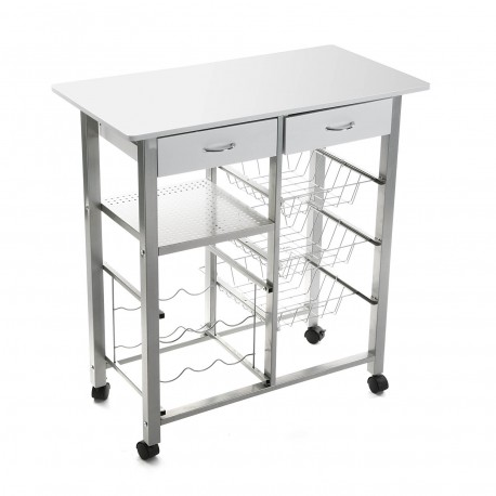 KITCHEN TROLLEY WHITE 76CM