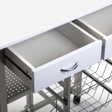 KITCHEN TROLLEY WHITE 76CM