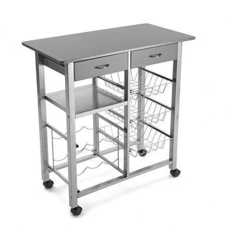 KITCHEN TROLLEY GREY 76CM