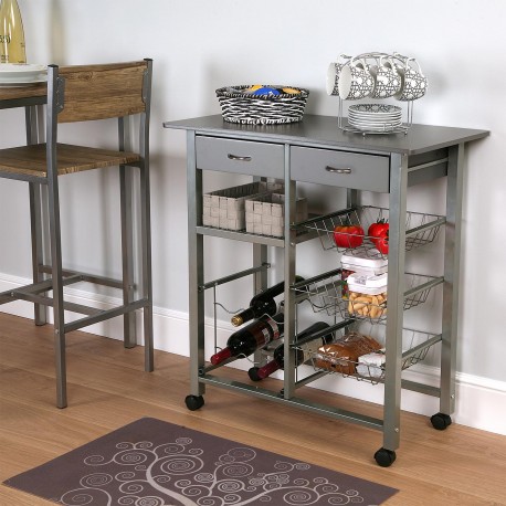 KITCHEN TROLLEY GREY 76CM
