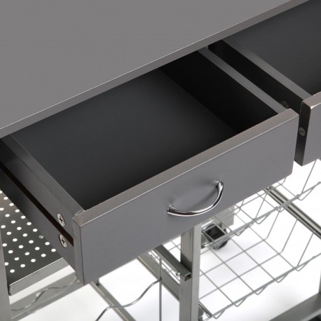 KITCHEN TROLLEY GREY 76CM