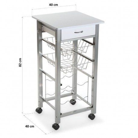 KITCHEN TROLLEY WHITE 40CM