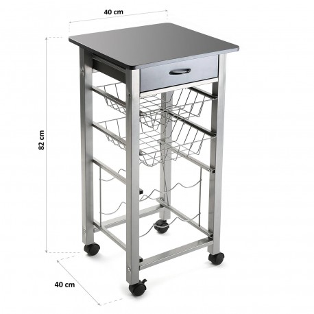 KITCHEN TROLLEY GREY 40CM