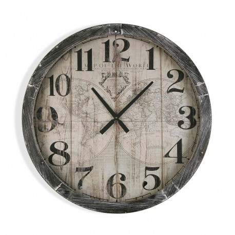 WALL CLOCK MAP WORLD 76.5CM
